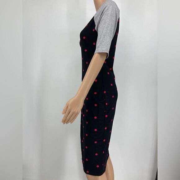 Lularoe Julia Black/Pink Polka Dot Dress Size M - Picture 2 of 5